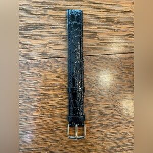 Black impressed Crocodile Leather Watch Strap NWOT 18R see photos. Hadley-Roma